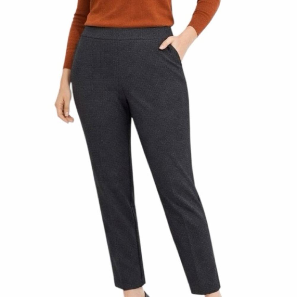 Liverpool Textured Ponte Waffle Knit Slim Ankle Black Pants Women’s Size 16